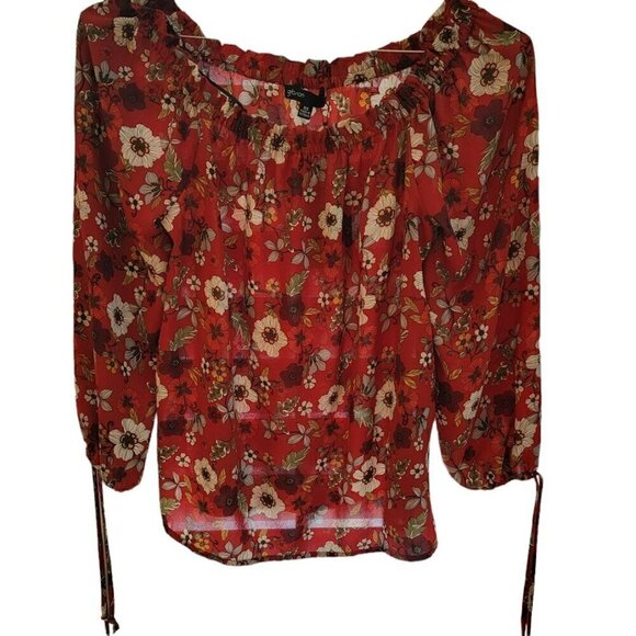 Gibson Floral Off-the-Shoulder Blouse - XS - New with Tags - Picture 1 of 6